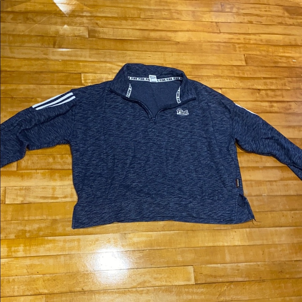 Pink half zip-up hoodie